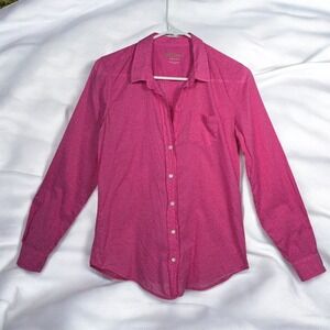 Lilly‎ Pulitzer XS Pink Cotton Long Sleeve Button Down Shirt Top Blouse Preppy